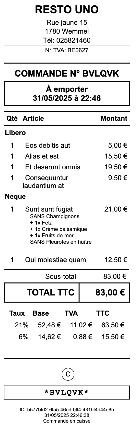 Ticket de caisse